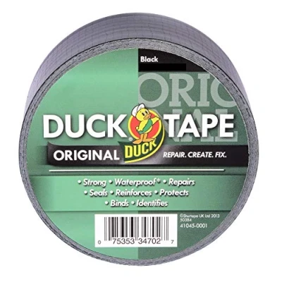 Afbeelding van Duck tape Original Zwart, 50 mm x 25 m. De originele hoge sterkte waterdichte gaffer en duct zelfklevende doek reparatie