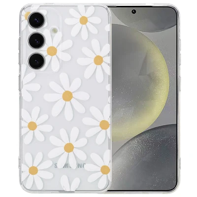 Afbeelding van Samsung Galaxy S25 Hoesje Siliconen en TPU (zacht) imoshion Backcover/Softcase Daisy Flower Telefoonhoesje