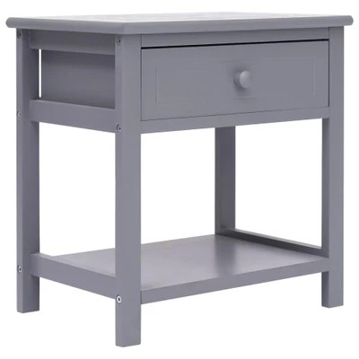 Afbeelding van Nachtkastje 40x29x42 cm paulowniahout grijs