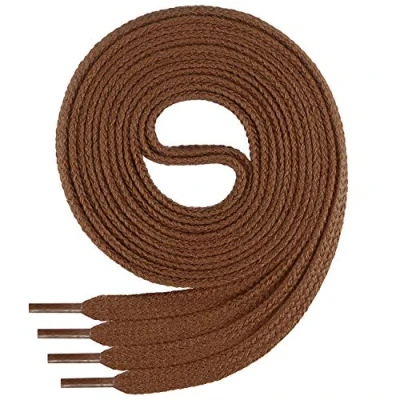 Afbeelding van Di Ficchiano Platte veters; van 100% katoen, voor sneakers en sportschoenen, zeer scheurvast, circa 7 mm breed lichtbruin 140