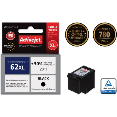 Afbeelding van Originele inkt cartridge Activejet AH 62BRX Zwart