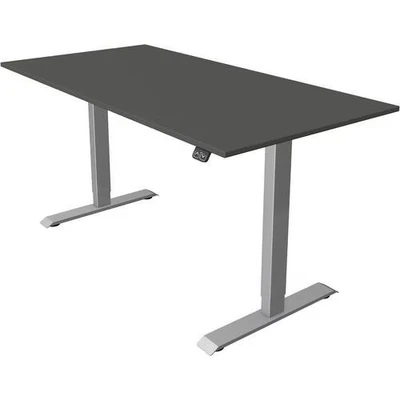 Afbeelding van Kerkmann Zit sta bureau Move 1 160x80cm antraciet zilver poten elektrisch