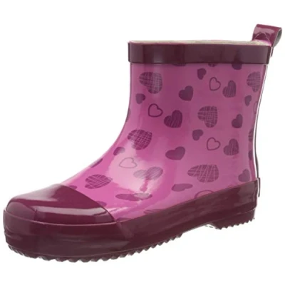 Afbeelding van Playshoes Regenlaarzen met halve schacht voor meisjes Hartjes Roze maat 23EU