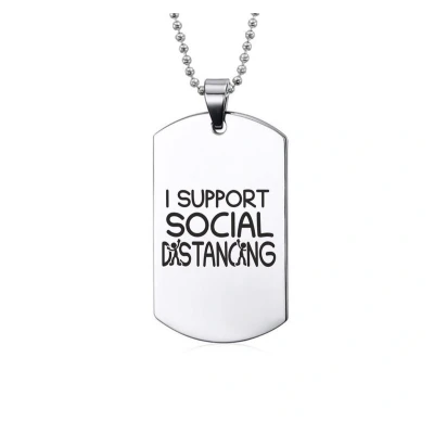 Afbeelding van Ketting RVS I Support Social Distancing