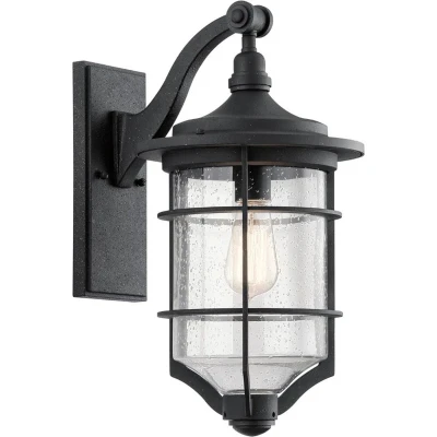 Afbeelding van Kichler LED Wand Buitenlamp Royal Marine 1X E27 Max 60W IP44 Dimbaar Distressed Black