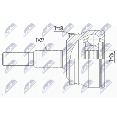 Afbeelding van Homokineet reparatie set, aandrijfas NTY NPZ CH 032