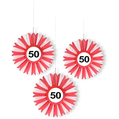 Afbeelding van Folat Honeycomb Fan waaier Verkeersbord 50 (3 stuks)