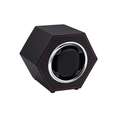 Afbeelding van Mcbazel Automatische Horloge Winder, PU Lederen Winder Box Enkele Voor 1 Display Opslag Met Stille Motor Auto Turner USB C Aangedreven, Koolstofvezel, standard, Modern