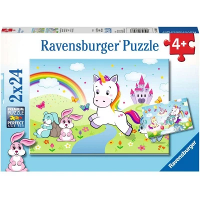 Afbeelding van Ravensburger puzzel Sprookjesachtige eenhoorn 2x24 stukjes kinderpuzzel