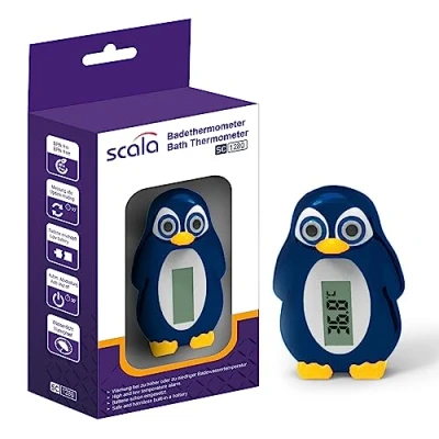 Afbeelding van scala SC 1280 Digitale Badthermometer Pinguïn meet de badwatertemperatuur. Baden wordt gemakkelijker voor kleine kinderen en baby&#039;s