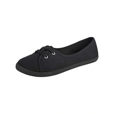 Afbeelding van Elara Dames Ballerina&#039;s Sneakers Vetersluiting Chunkyrayan BD1413 BL Black 41