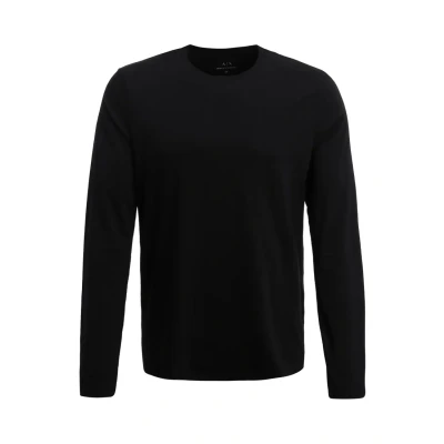 Afbeelding van Armani Exchange heren Longsleeve met ronde hals in de kleur Zwart, maat: M