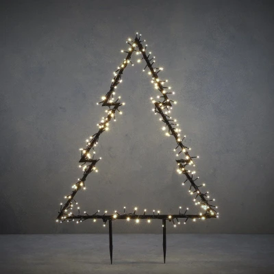 Afbeelding van Luca Lighting Kerstboom Tuinsteker 72x1x100 cm 225 LED Zwart