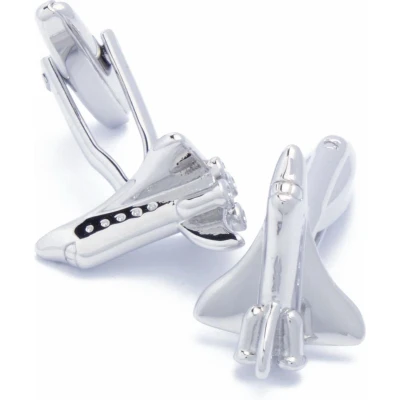 Afbeelding van Manchetknopen Space Shuttle Vliegtuig Zilver