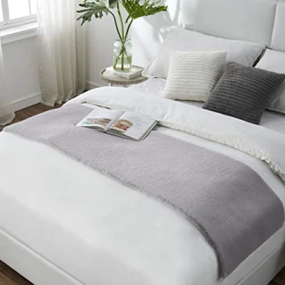 Afbeelding van Teppich Wölkchen Pluizig Tapijt Van Imitatiebont Konijnenbont, Kort Bont, Hoogpolig Bont Voor Woonkamer Of Slaapkamerkleed Grijs 50x150cm