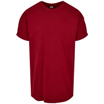Afbeelding van Urban Classics LONG Shaped Turnup Tshirt basic, Heren, Maat: 3XL, Brickred