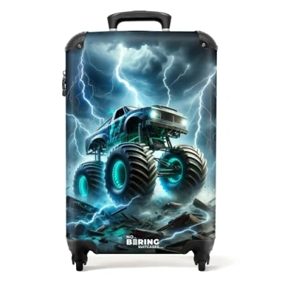 Afbeelding van NoBoringSuitcases.com® Kindertrolley jongen Kinderkoffer monstertruck 55x35x25