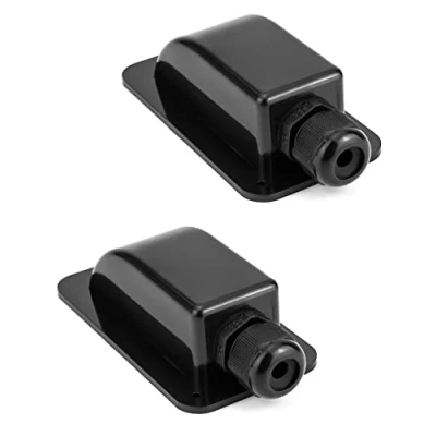 Afbeelding van QWORK® 2 stuks dakdoorvoer IP68 waterdicht ABS solar 1 compartiment kabelgoot voor satelliet airconditioning camper caravanboot, zwart