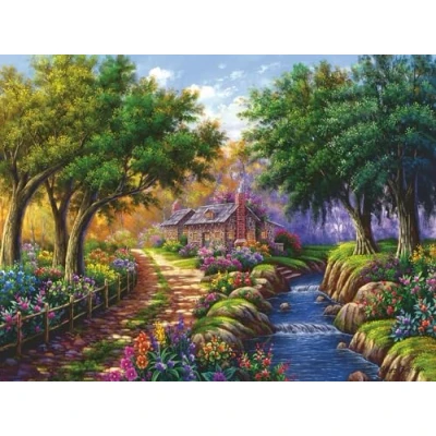 Afbeelding van Ravensburger Legpuzzel Cottage bij de Rivier, 1500st.