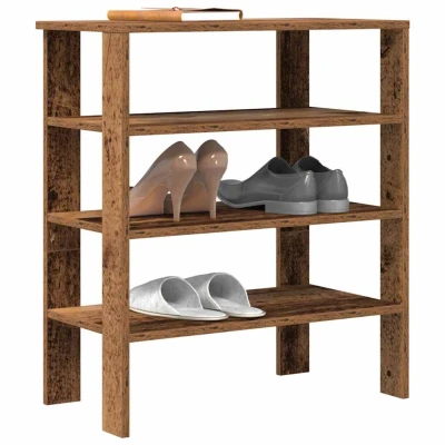 Afbeelding van Schoenenrek 61x32x70 cm bewerkt hout oud houtkleurig