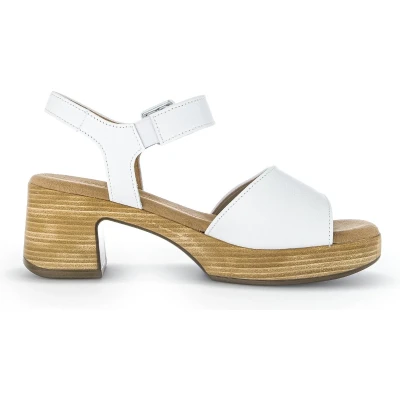 Afbeelding van Gabor Sandalen met plateauzool, Dames, Maat: 36, Weiss Leer