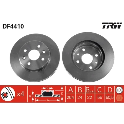Afbeelding van Trw Remschijf DF4410