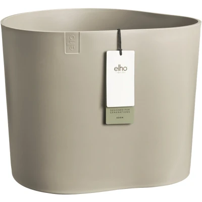 Afbeelding van Elho Eden Aquacare Low 40 Bloempot voor Binnen &amp; Buiten 100% Gerecycled Plastic Ø 39.6 x H 36.1 cm Zacht Taupe