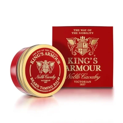Afbeelding van King&#039;s Armour baardbalsem 50 ml stylt, versterkt, maakt zacht en verzorgt baarden snorren natuurlijke voor mannen met argan , jojoba zoete amandelolie