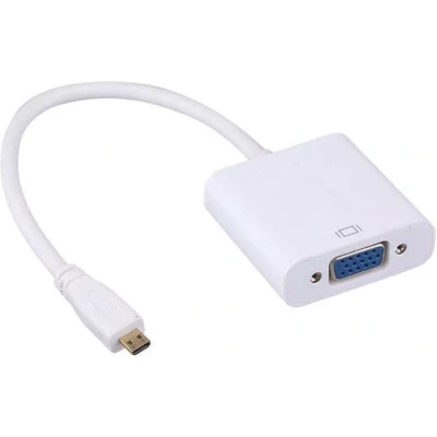 Afbeelding van Micro HDMI naar VGA + 3,5mm Jack adapter / wit 0,15 meter