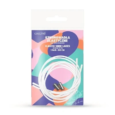 Afbeelding van Cocciné Elastische veters zonder strikken, 1 paar, 100 cm lang, ronde veters, comfortabel en eenvoudig te bedienen, stijlvol design, universeel inzetbaar, wit, (Runde 3 mm)