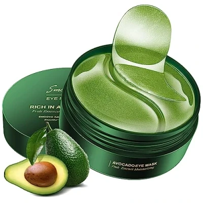 Afbeelding van HOUSN 60 stuks oogpads, oogmasker, anti aging collageen, oogpads tegen kringen onder de ogen, wallen en rimpels, cadeaus voor vrouwen, 30 paar (avocado)