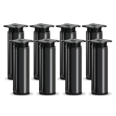 Afbeelding van sossai® design meubelpoten MFR1 set van 8 in hoogte verstelbaar Rond profiel: 40 x mm Kleur: zwart mat Hoogte: 120 (+ 20 mm) Inclusief hoogwaardige houtschroeven