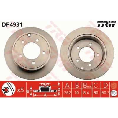 Afbeelding van Trw Remschijf DF4931