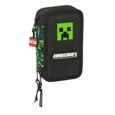 Afbeelding van Driedubbele Pennenzak Minecraft Tnt Multicolour 12,5 x 19,5 5,5 cm 37 Onderdelen