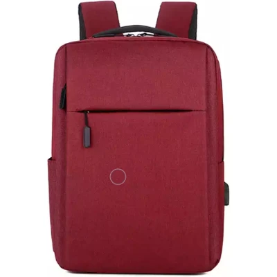 Afbeelding van Manks Rode minimalistisch laptop Rugzak 20 Liter met Laptopvak voor naar school of werk Geschikt tot 15.6 inch Laptops Gerecycled Polyester