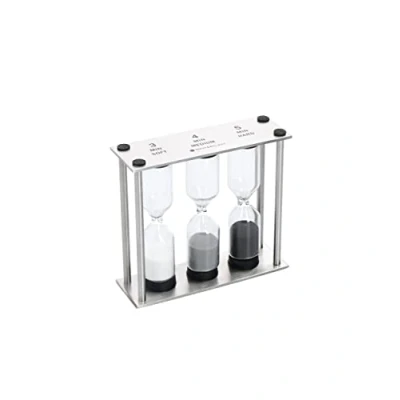 Afbeelding van MasterClass Kitchen Craft Driedubbele kookwekker met zand, Roestvrij staal, Zilver, 9 x 12 16 cm