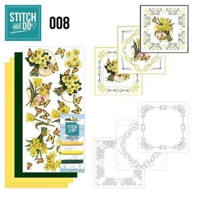 Afbeelding van Stitch and Do 8 Gele bloemen