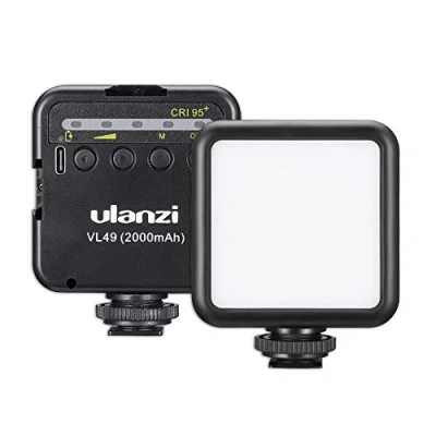 Afbeelding van Ulanzi VL49 Mini ledlamp voor smartphone en camera met instelbare helderheid 5500 K CR95+ 2000 mAh batterij