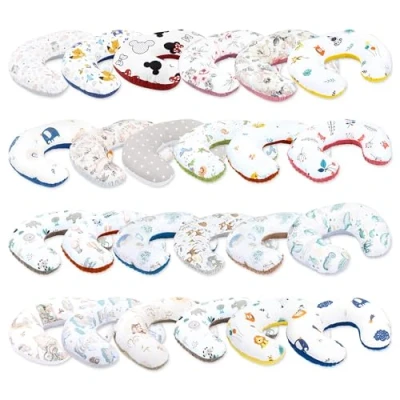 Afbeelding van klein voedingskussen Minky 130 cm Compact borstvoedingskussen Nursing Breastfeeding Pillow voor onderweg Slaap WILLEKEURIGE VARIANT