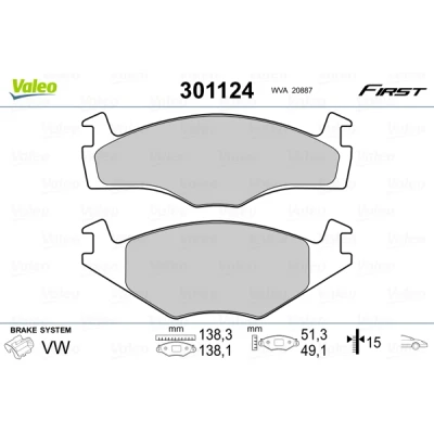 Afbeelding van Valeo Remblokset 301124