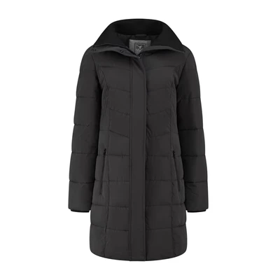 Afbeelding van MGO Olivia Dames winterjas Puffer parka met teddy voering Zwart Maat L