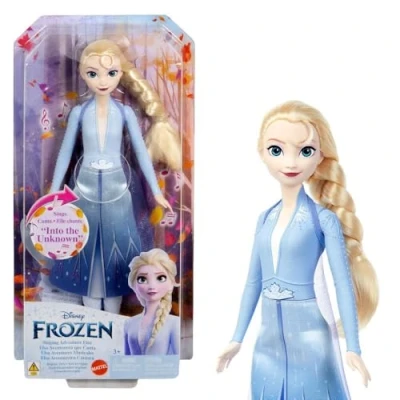 Afbeelding van Mattel Disney Frozen Elsa, zingende modepop, avonturen in karakteristieke kleding, zingt Waar nog niemand was&quot; uit de film II &quot;HXD32