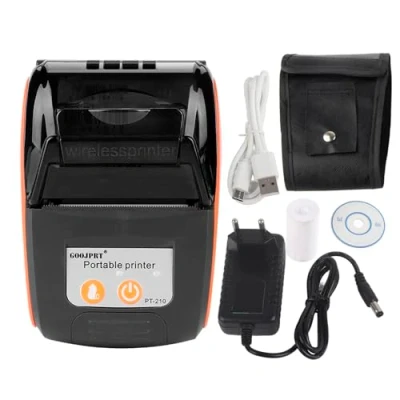 Afbeelding van USB thermische bonprinter, Bluetooth draadloze draagbare 58 mm mini persoonlijke factuurprinter Compatibel met IOS/Android/Windows/voor ESC/POS/Star(Oranje, BS)