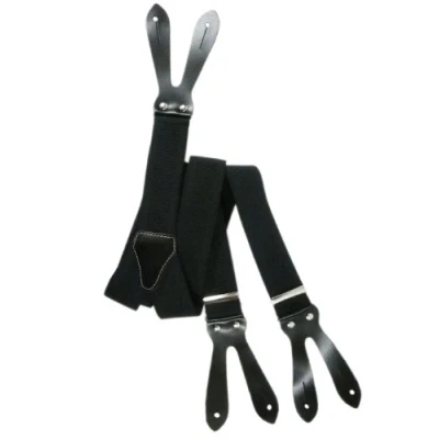 Afbeelding van Olata Y Vorm Formele Unisex Bretels met Knopen 3,5 cm. Zwart (3044)