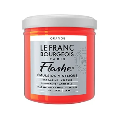 Afbeelding van Lefranc Bourgeois 300569 Flashe acryl en vinylverf, lichtecht, dekkend bestand tegen veroudering 125ml Pot, Orange