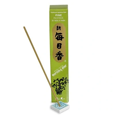 Afbeelding van Pine Morning Star Kwaliteit Japanse wierook door Nippon Kodo 50 Sticks + houder