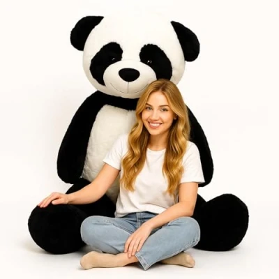 Afbeelding van Odolplusz XXL panda 220 cm groot knuffeldier pluche dier teddybeer,