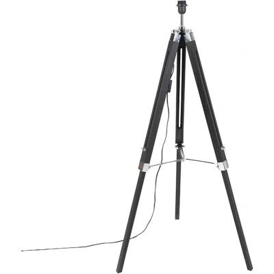 Afbeelding van QAZQA Vloerlamp zwart zonder kap Tripod