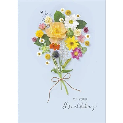 Afbeelding van Op je verjaardag Floral Birthday wenskaart in de weide range kaarten
