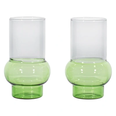 Afbeelding van Tom Dixon Bump Tall glazen set van 2 groen